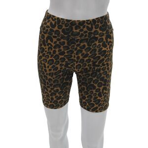 Fisch Unisex Brown Animal Print Biker Shorts Size S